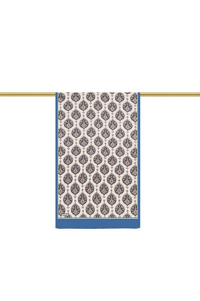 Bursa İpek Indigo Hatai Pattern Silk Scarf