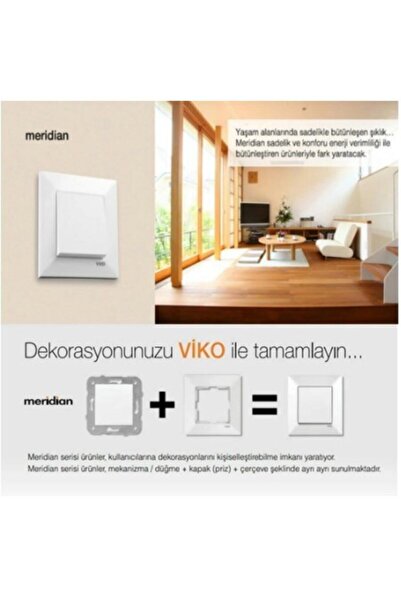 VİKO Karre Beyaz Çerçeveli Topraklı Priz 90967008