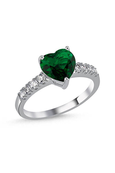 Merano Design Yeşil Heart Yüzük