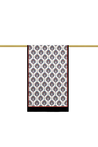Bursa İpek Black Hatai Pattern Silk Scarf