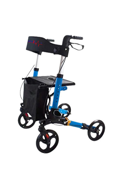 Respirox RR-03 respirox çantalı lüks mavi rolatör alüminyum katlanabilir