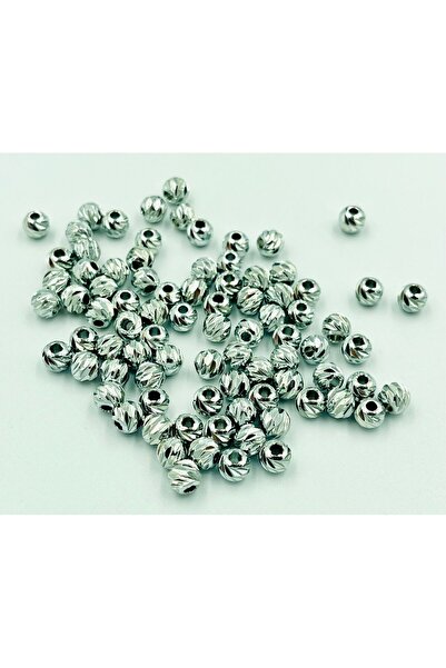 yiğit aksesuar 100 Pieces 6mm Silver Dorica Beads Does Not Blacken Spacer