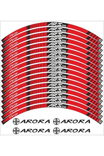 Genel Markalar ARORA ARS 200 UYUMLU MOTOSİKLET JANT STİCKER ARORA ARS 200 JANT ŞERİDİ KIRMIZI RENK