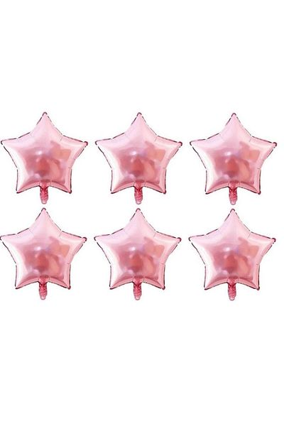 parti sürprizi 6 Pink Mini Star Foil Balloons - Baby