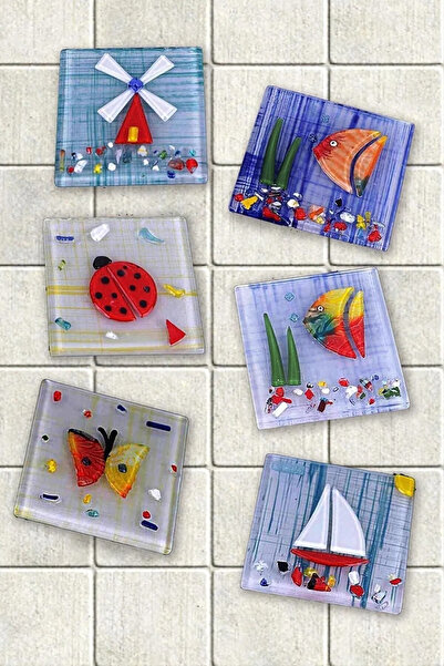 Entude 3 Adet Dekoratif Cam Gider Kapağı, Banyo Gider Kapağı