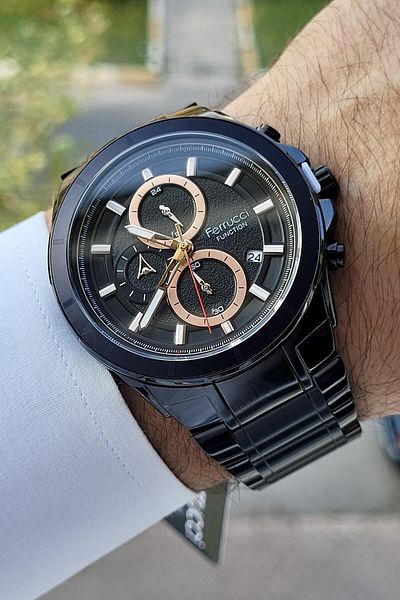 Ferrucci Copper Black Color Indicators Active Function Men's Wristwatch