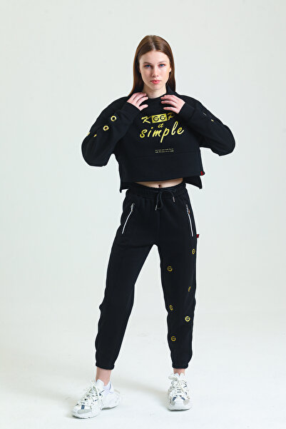 GüleGüleGiy Υπερμεγέθες κοντό φούτερ με ζιβάγκο και λεπτομέρεια με στάμπα