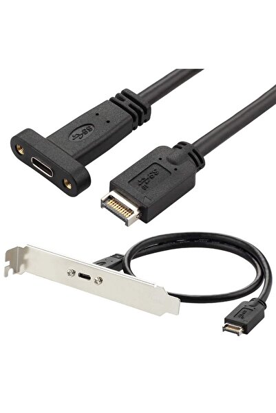 Alfais 4661 USB type e to type c TYPE-E to TYPE-C 20 pin çevirici kablo