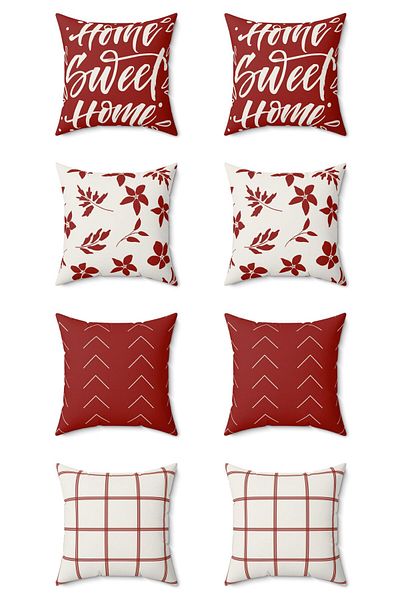 FUS BLUE Red 8-Piece Throw Pillow Case