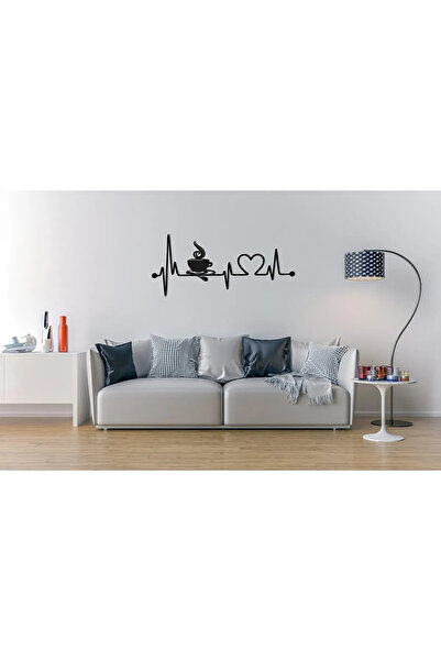 karbonsoft Ahşap Mutfak Duvar Aksesuarı Kalp Ritmi Kahve Kalp Temalı Mdf Duva...