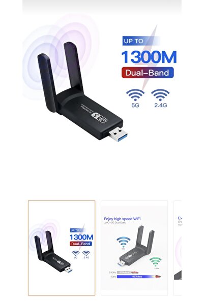 Dynego Ac1300 Mbps Dual Band Usb 3.0 Adabdör Kablosuz Wifi Alıcı