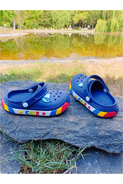 Calx Non-Slip Sole Soft Flexible Lightweight Daily Boy Cross Slippers with Ship Figure