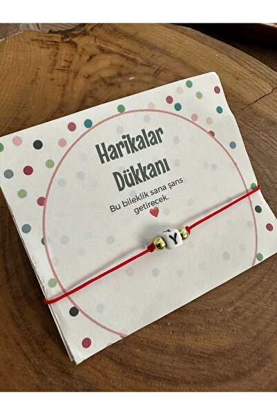 HARİKALAR DÜKKANI سوار لاكي أحمر مع تفاصيل حرف Y ومكرامية