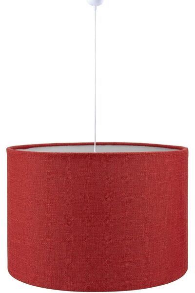 Modamonline Sarkıt Avize, Kırmızı Silindir Tekli, Beyaz Kablo, Yüksek Kalite Kumaş Dekoratif Tasarım 7501