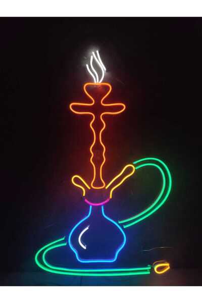 dekoraven Nargile Neon Led Tabela Dekoratif Aydınlatma(50x35cm)