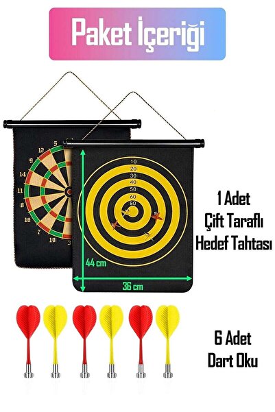 Ozsport Telvesse 6 Oklu Mıknatıslı Dart Seti Çift Yönlü Manyetik Duvara Zarar Vermeyen Dart Oyunu Mıknatıslı