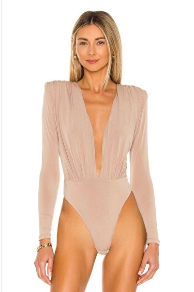 by eymen design Selyem dzsörzsi párnázott mély V-nyakú női body