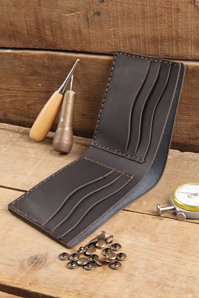 New Coast Leather 1900's Γνήσιο & Πραγματικό Δέρμα 100% Χειροποίητο Μαύρο Ανδρικό Πορτοφόλι