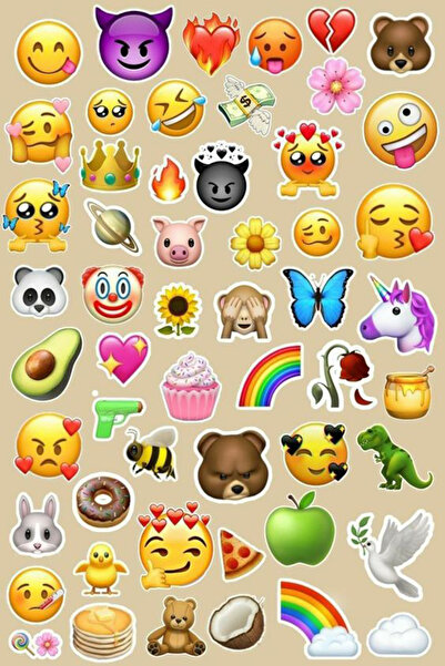 BK Design Emoji Sticker Telefon Laptop Notebook Tablet Defter Matara Stiker Etiket ST331