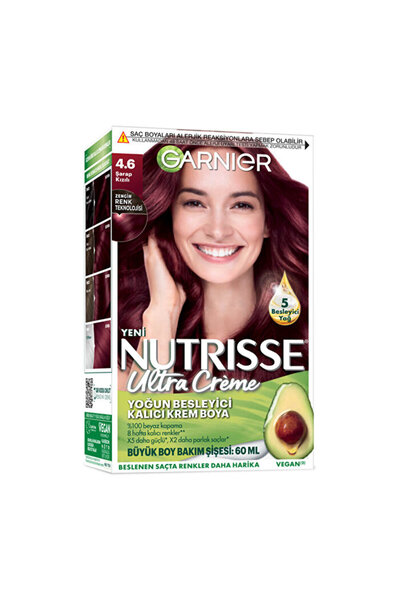 Garnier Nutrisse Yoğun Besleyici Kalıcı Krem Saç Boyası - 4.6 Şarap Kızılı - 160 ml