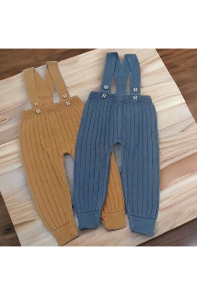 BEBEĞİME ÇORAP 2'li Set Unisex Ayarlanabilir Askılı Yüksek Bel Esnek Triko Be...