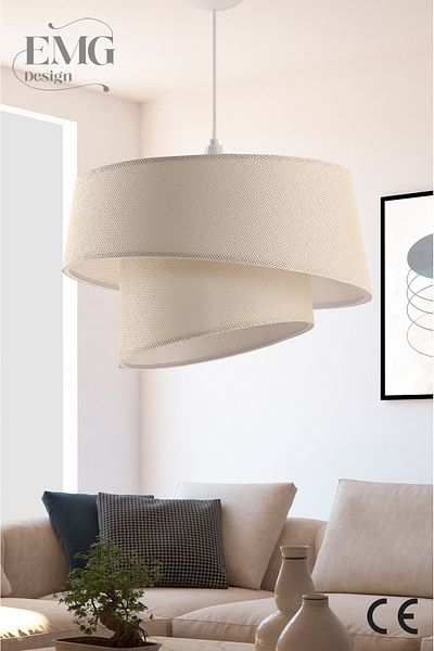 Emg DesiGn Magnolia Modern Fabric Headboard 2-Tier Bedroom Children's Room Living Room Kitchen Hallway Chandelier
