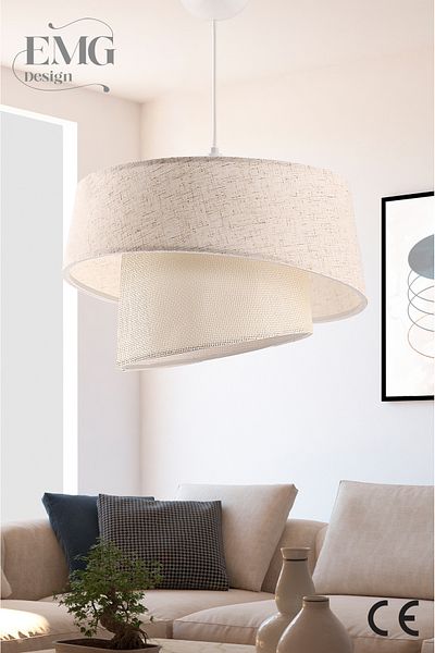 Emg DesiGn Magnolia Modern Fabric Headboard 2-Tier Bedroom Children's Room Living Room Kitchen Hallway Chandelier