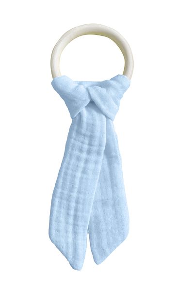 Joyous Mom Kids Muslin Baby Teether Washable 100% Natural Wooden Teething Ring Patterned
