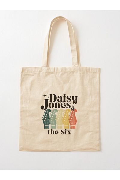 w house Gusseted Cloth Shoulder Bag 12395 - Daisy Jones and the Six band design