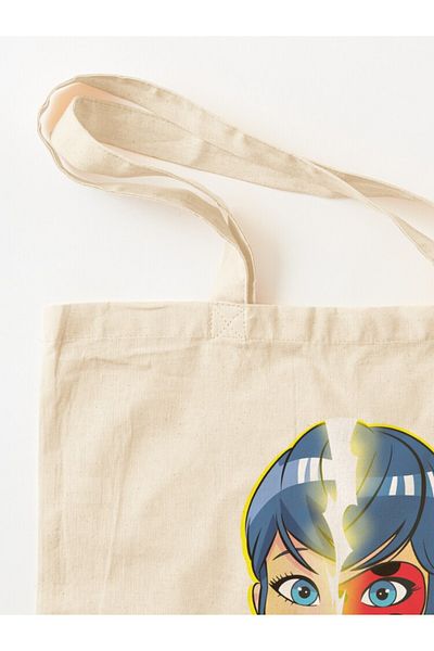 w house Gusseted Cloth Shoulder Bag 17453 - Miraculous Ladybug - Marinette & Ladybug Transformation