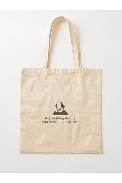 w house Gusseted Cloth Shoulder Bag 12528 - Stop Making Drama You're Not Shakespeare Line