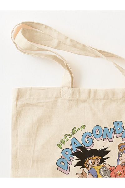 w house Gusseted Cloth Shoulder Bag 05287 - Goku and Bulma - Dragon Ball