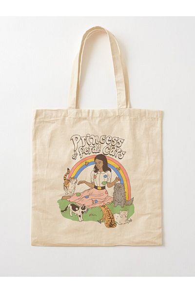 w house Gusseted Cloth Shoulder Bag 20068 - Princess Of Feral Cats 2