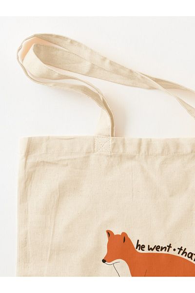 w house Gusseted Cloth Shoulder Bag 16793 - He Went That Way Fleabag Fox