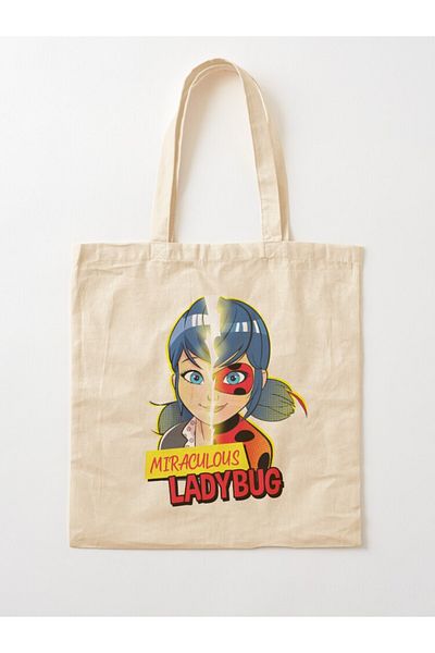 w house Gusseted Cloth Shoulder Bag 17453 - Miraculous Ladybug - Marinette & Ladybug Transformation