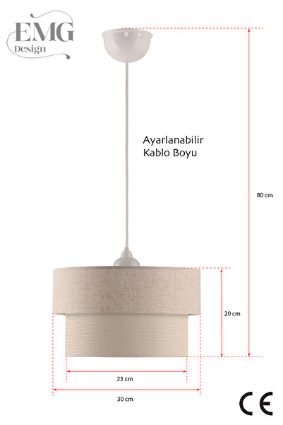 Emg DesiGn Kumaş Başlık 2 Katlı Pasta Avize Yatak Odası Çocuk Odası