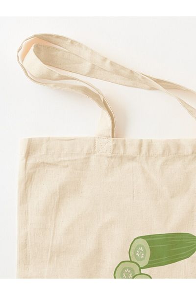 w house Gusseted Cloth Shoulder Bag 09642 - I'm Fresh as a Cucumber in Russian| ?????????????????