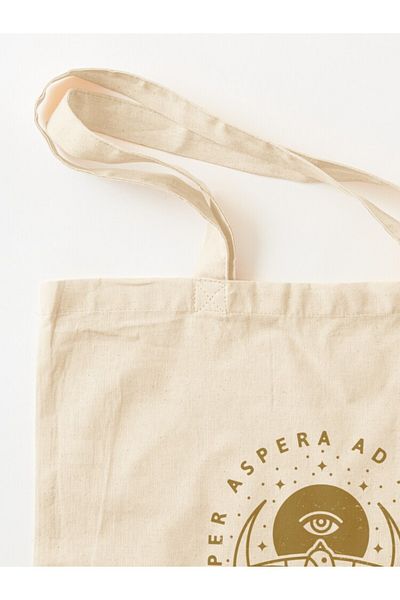 w house Gusseted Cloth Shoulder Bag 15448 - Per Aspera Ad Astra