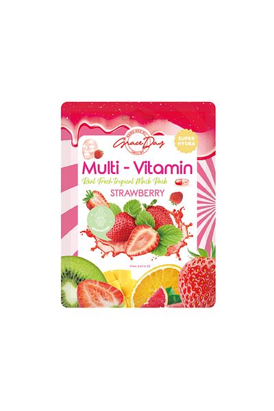 Grace Day Multivitamin Strawberry Intensive Moisturizing Sheet Mask Grace Day Strawberry Sheet Mask (Vegan Mask)