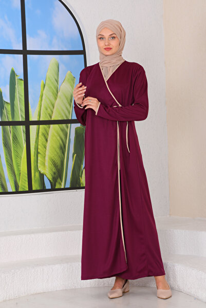miss ledonna Practical Comfortable Side Tie Prayer Dress Plum