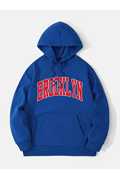 Daxia DAXİA Brooklyn Oval Yazı Baskılı Oversize Kapüşonlu Sweatshirt