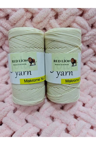 RED LİON 2 Pieces 100 gr 3 No.2mm Polyester Macrame Knitting Thread Supla Bag Wallet Made Crochet No 3 Dur