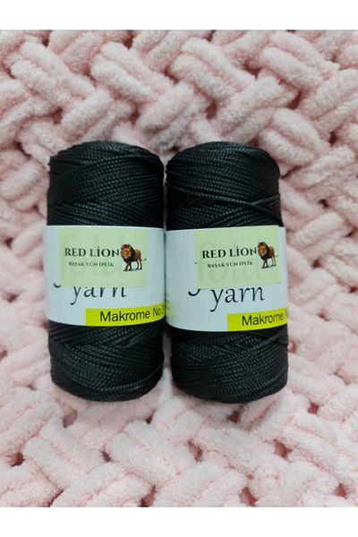 RED LİON 2 Pieces Black Macrame Knitting Thread Supla Bag - 100Gr, 3 No.2Mm, Polyester Wallet Made Crochet