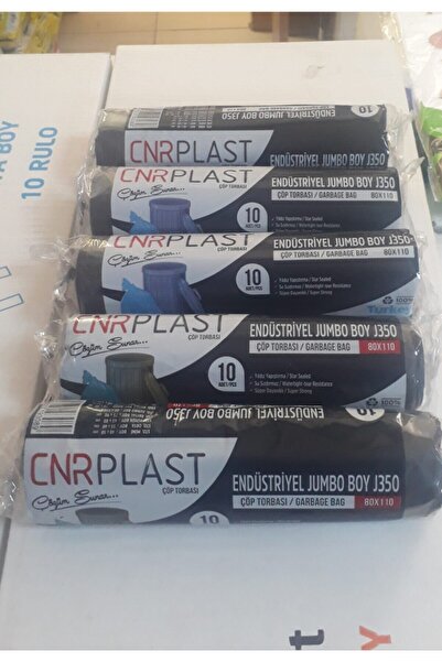 Genel Markalar Siyah Rulo Çöp Poşeti Kalın Dayanıklı 80x110 5 Rulo 50 Adet J 350