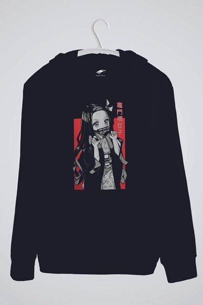 Mythologie Unisex Nezuko Kamado Kimetsu No Yaiba Demon Slayer Anime Φούτερ με στάμπα με κουκούλα