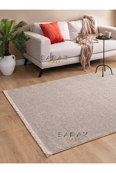 MACRO HOME Bej Bukle Dokuma Dekoratif Modern Yumuşak Dokulu Salon Koridor Mutfak Halısı