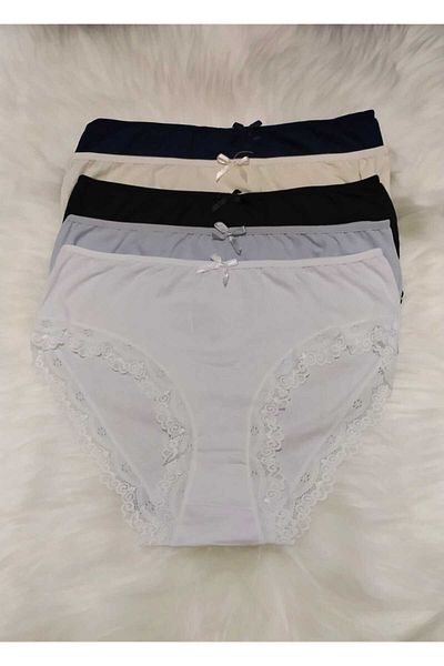 ek bykuzeylingerie Bato 5 Pc Lycra Cotton Leg Lace Panties