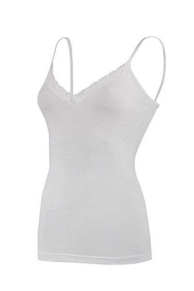 YILDIZ 6 штук зіркових модальних мереживних майок на бретельках, білих 2225