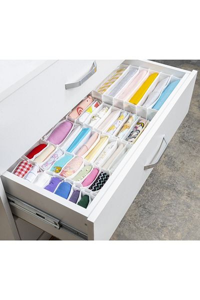 FORSACE 4 Pieces Baby & Kids Drawer Organizer with Compartments L