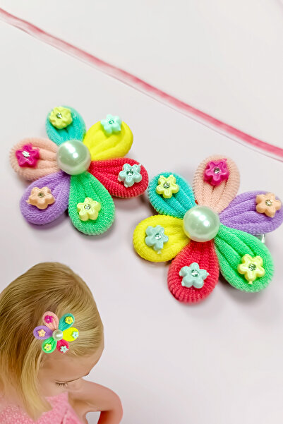 Diloshtrend Design Gökkuşağı figürlü pens toka 2 ' li